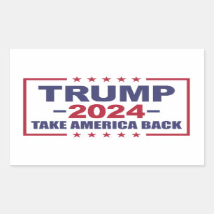 Pegatina Rectangular Trump 2024: Recuperar a Estados Unidos