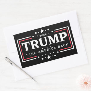 Pegatina Rectangular Trump 2024: Recuperar a Estados Unidos