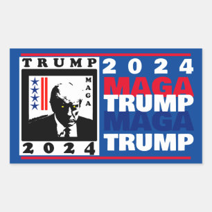 PEGATINA RECTANGULAR TRUMP 2024 RWB