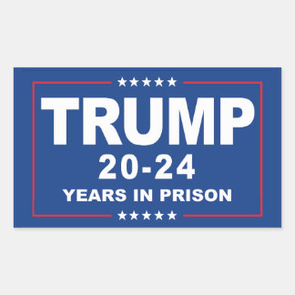 Pegatina Rectangular TRUMP 20 - 24 años en prisión - Anti-Trump