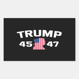 Pegatina Rectangular Trump 45 47 2024 Presidente