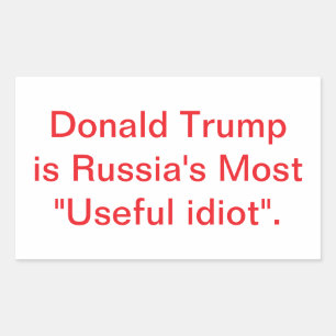 Pegatina Rectangular Trump es un activo ruso Jeff Hankamer Artjunkhaus