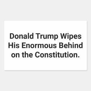 Pegatina Rectangular Trump Limpia Trasero Constitución Hankamer Artjunk