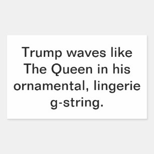 Pegatina Rectangular Trump ondea como una reina Hankamer Artjunkhaus Di