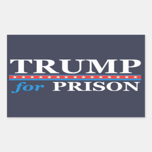 Pegatina Rectangular TRUMP PARA PRISIÓN Anti Trump 