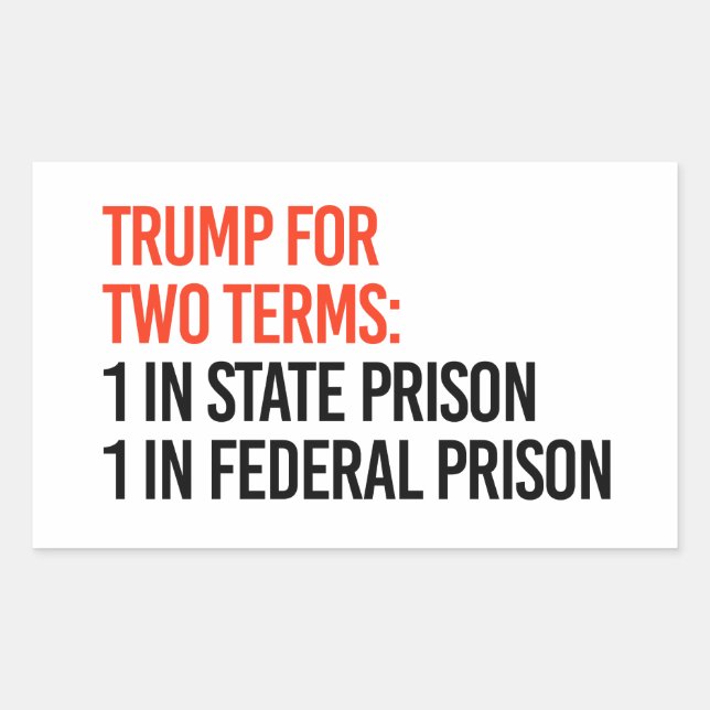 Pegatina Rectangular Trump por dos períodos (Anverso)
