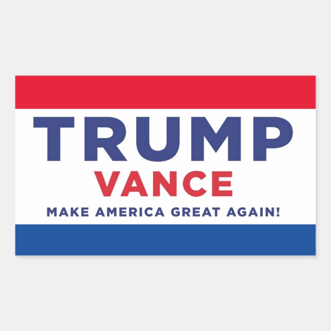 Pegatina Rectangular Trump Vance (Anverso)
