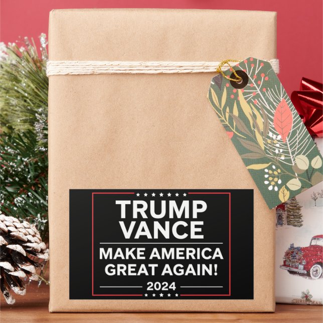 Pegatina Rectangular Trump Vance 2024 Presidente JD Vance Vice MAGA (Vacaciones)