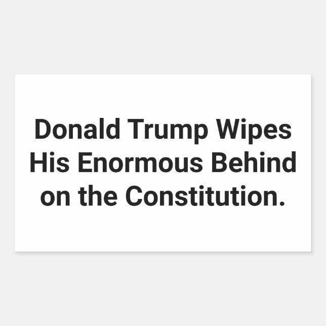 Pegatina Rectangular Trump Wipes Rump Constitution Hankamer Artjunkhaus (Anverso)