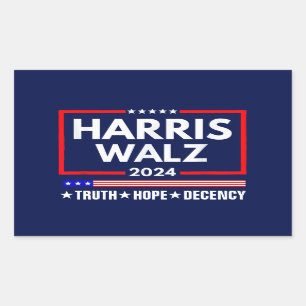 Pegatina Rectangular Truth Hope Decency Harris Walz 2024