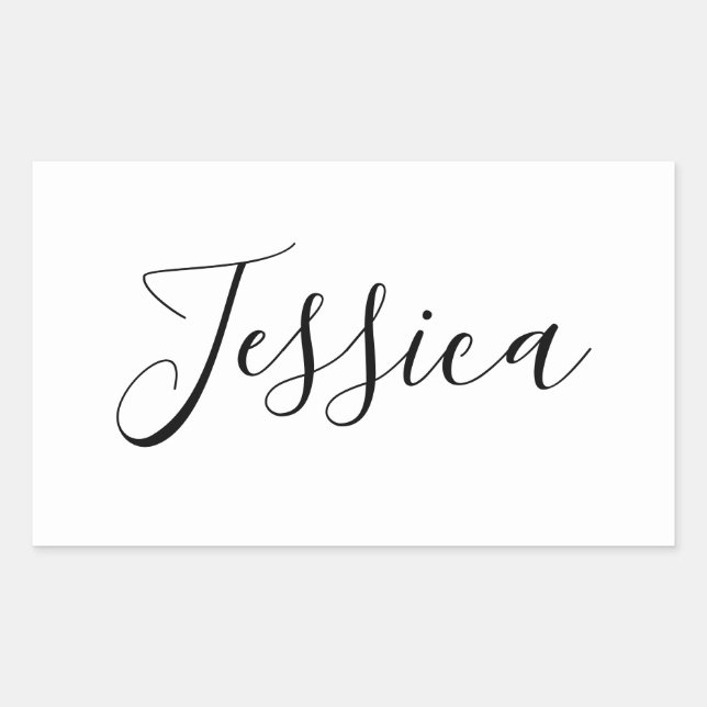 Pegatina Rectangular Tu nombre | Letra elegante (Anverso)