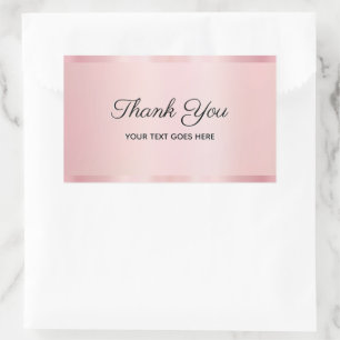 Pegatina Rectangular Tu Texto Personalizado Glam Rose Gold Script Graci