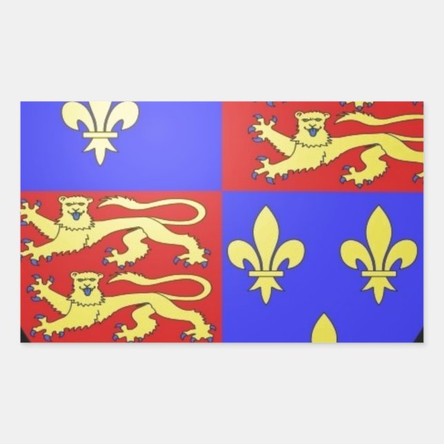PEGATINA RECTANGULAR TUDOR RECUBRIMIENTO DE ARMAS REY HENRY VIII. (Anverso)