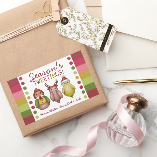 Pegatina Rectangular Tuits de temporada - Exquisita y caprichosa fiesta (Regalar)