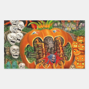 PEGATINA RECTANGULAR TUMBAS TIKI FREAKY