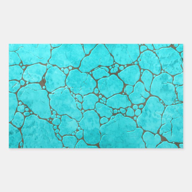 Pegatina Rectangular turquesa (Anverso)