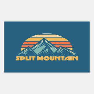Pegatina Rectangular Turquesa retro de montaña de Split