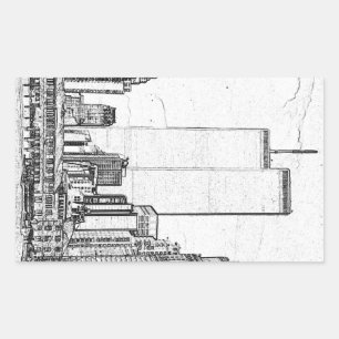 Pegatina Rectangular Twin Towers