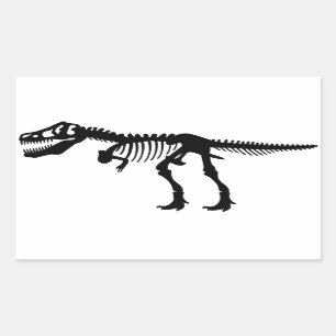 Pegatina Rectangular Tyrannosaurs Rex Dinosaur Skeleton
