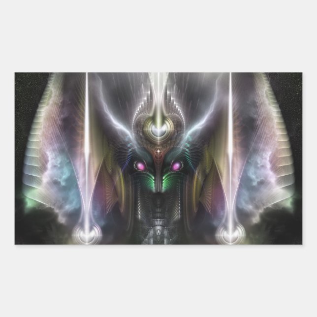 Pegatina Rectangular Tyrinan El Dios Horikin De La Guerra (Anverso)