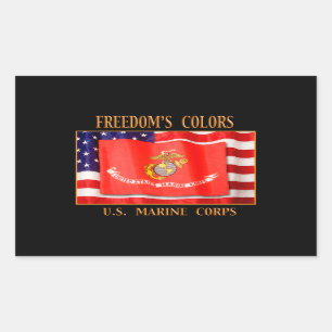 Pegatina Rectangular U.S. Cuerpo del Marines sus pegatinas de encargo