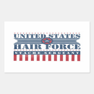 Pegatina Rectangular U.S. Sargento de Stache de la fuerza del pelo