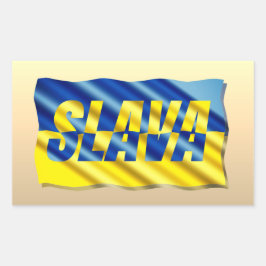 Pegatina Rectangular Ucrania azul y amarilla inspiran paz no guerra