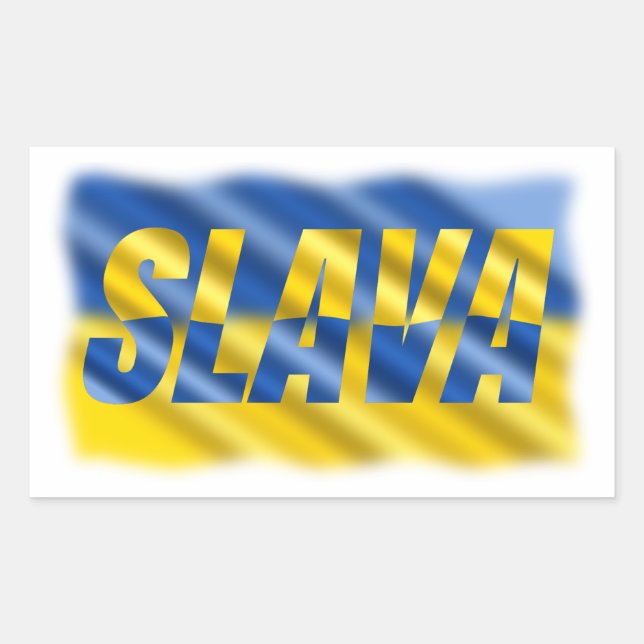 Pegatina Rectangular Ucrania azul y amarilla inspiran paz no guerra (Anverso)