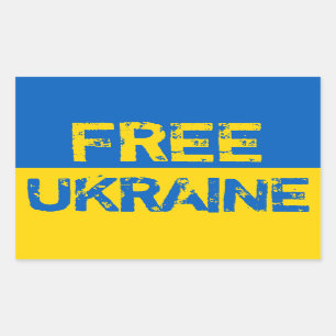 Pegatina Rectangular Ucrania libre