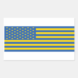 Pegatina Rectangular Ucrania Ucrania Estados Unidos Estados Unidos
