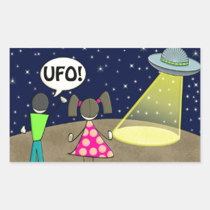 PEGATINA RECTANGULAR UFO