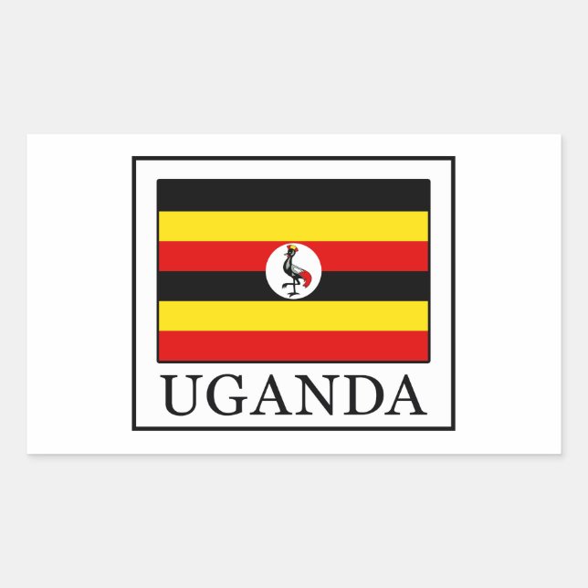 Pegatina Rectangular Uganda (Anverso)