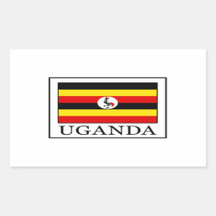 Pegatina Rectangular Uganda