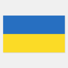 Pegatina Rectangular Ukrainian flag. Supporting Ukraine