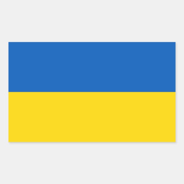 Pegatina Rectangular Ukrainian flag. Supporting Ukraine (Anverso)