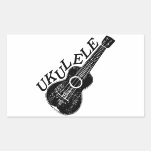 Pegatina Rectangular Ukulele Mensajes De Texto E Imagen