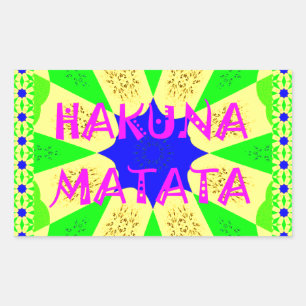 Pegatina Rectangular Último Hakuna Matata Hermoso Colo de Diseño Increí