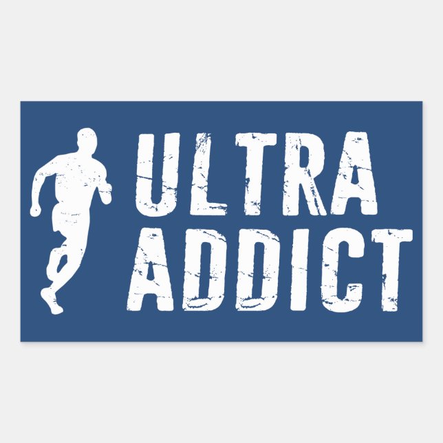 Pegatina Rectangular Ultra adicto (Anverso)