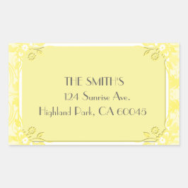 Pegatina Rectangular Un amarillo claro y florido