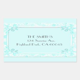 Pegatina Rectangular Un azul claro y florido