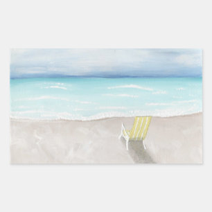 Pegatina Rectangular Un día en la playa