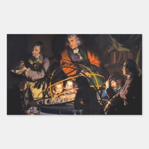 Pegatina Rectangular Un filósofo dando lecciones sobre el sistema solar