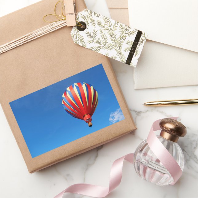 Pegatina Rectangular Un Globo Aerostático Caprichoso (Regalar)