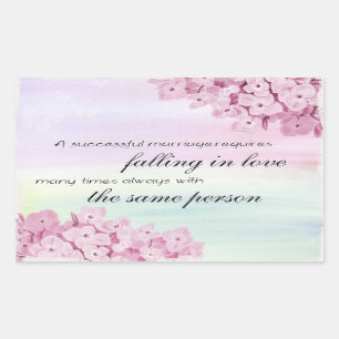 Pegatina Rectangular "Un matrimonio exitoso..." cita Pegatina.