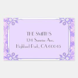 Pegatina Rectangular Un morado claro y florido