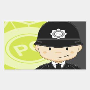 Pegatina Rectangular Un policía británico muy Personalizado