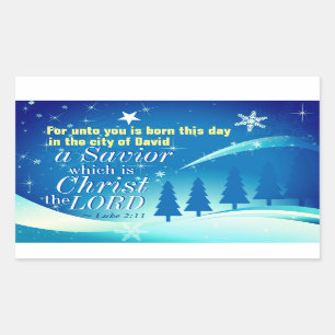 Pegatina Rectangular Un Salvador es Cristo Nacido el Señor, Navidades d