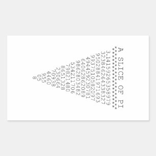 Pegatina Rectangular Un trozo de gráfico de Pi