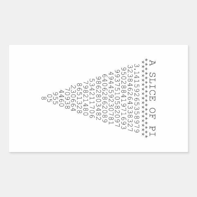 Pegatina Rectangular Un trozo de gráfico de Pi (Anverso)