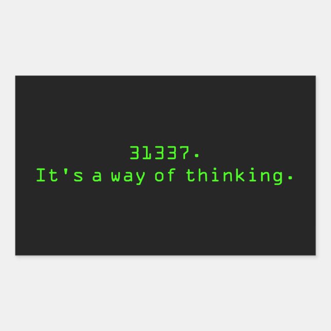 Pegatina Rectangular Una forma de pensar (Anverso)